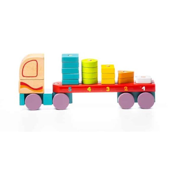 CUBIKA Drveni kamion sa geometrijskim figurama (19 elemenata) - RASPRODAJA - Image 2