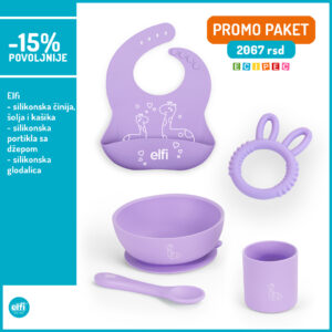 Silikonski Set Zirafa Ljubicasta