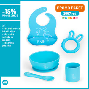 Silikonski Set Zirafa Plava