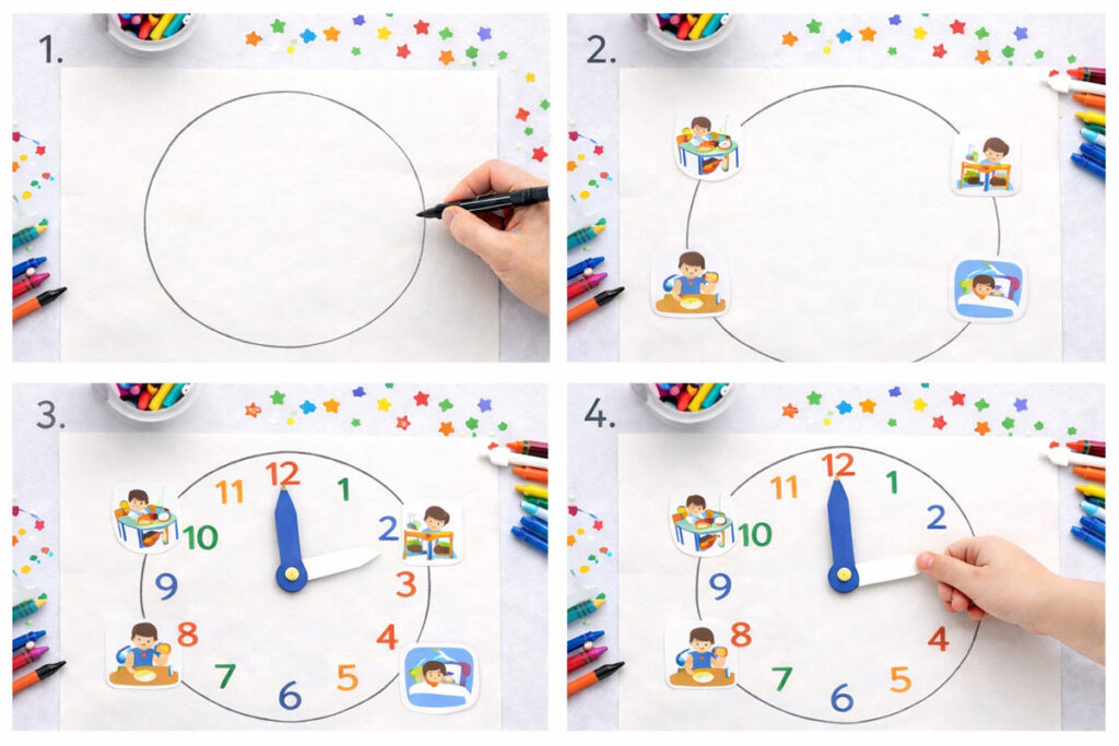 Primer Kreiranja Sata Od Papira I Organizovanja Vremena Sa Decom